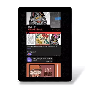 Imagen de portada para Ebook Biblioteca de Pinceles Procreate para tatuadores