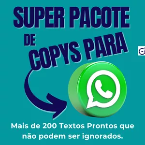 Imagem de capa para o Ebook SUPER PACOTES DE COPYS PARA WHATSAPP