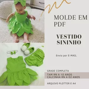 Imagem de capa para o Ebook MOLDE EM PDF VESTIDO SININHO