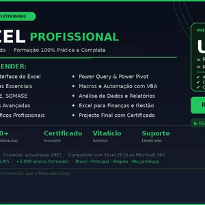 Imagem do curso Excel Profissional – Do Básico ao Domínio Avançado 