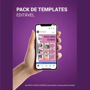 Imagem de capa para o Curso online + 100 Artes Pack - Canva ESSENCE - Template Editável