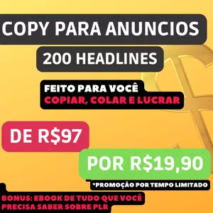 Imagem de capa para o Ebook COPY PARA ANUNCIOS 200 HEADLINES