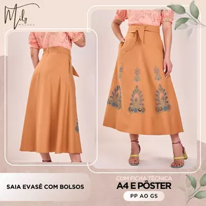 Imagem de capa para o Ebook Saia Evasê com Bolsos