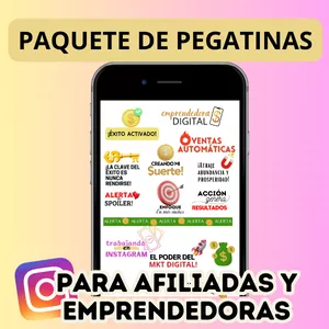 Imagen de portada para Curso online Paquete de pegatinas creativas para afiliadas y emprendedoras digitales.