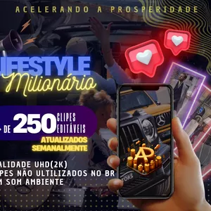 Imagem de capa para o Curso online Pack de vídeos de lifestyle milionário UHD(2K) (editável)