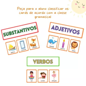 Imagem de capa para o Ebook Gramática - Atividade classes gramaticais: substantivos, adjetivos e verbos
