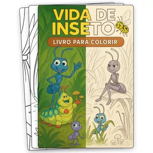 Imagem de capa para o Ebook Vida de Inseto - Livro para Colorir