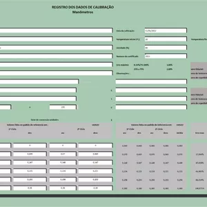Imagem de capa para o Ebook Planilha de calibração de manômetro ABNT NBR ISO 14105 