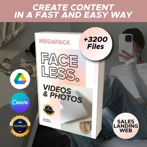 Cover image for Ebook Faceless Pack +3200 Aesthetic Videos & Photos + GIFTS | for Online Marketing, Entrepreneurs, Content Creators & Online Business
