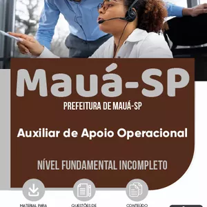 Imagem de capa para o Ebook Apostila Prefeitura de Mauá-SP 2023 - Auxiliar de Apoio Operacional