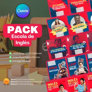 Pack Canva Para Escola de Inglês por Cris Castro