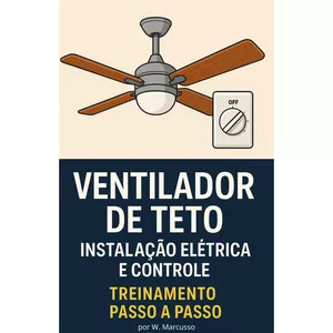 Imagem de capa para o Ebook ventilador de Teto, instalação elétrica e controle