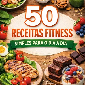 Imagem de capa para o Ebook 50 Receitas Fitness Simples para o Dia a Dia