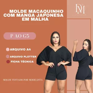 Imagem de capa para o Ebook MOLDE MACAQUINHO MANGA JAPONESA EM MALHA 