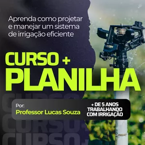 Planilha para projetos de irrigação + Curso + Ebook