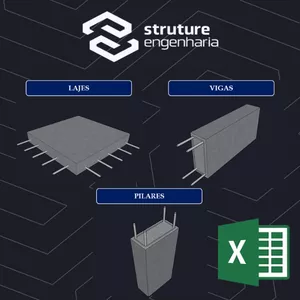 Imagem de capa para o Ebook Planilha de Pré-Dimensionamento de Lajes, Vigas e Pilares