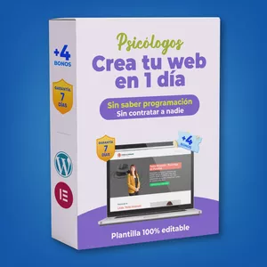 Imagen de portada para Curso online Crea Tu Web en 1 Día (para Psicólogos) – Curso práctico sin diseño ni programación