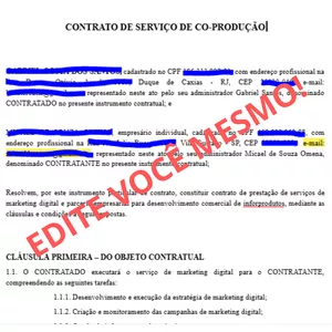 Imagem de capa para o Curso online Modelo De Contrato Para Coprodução Editável