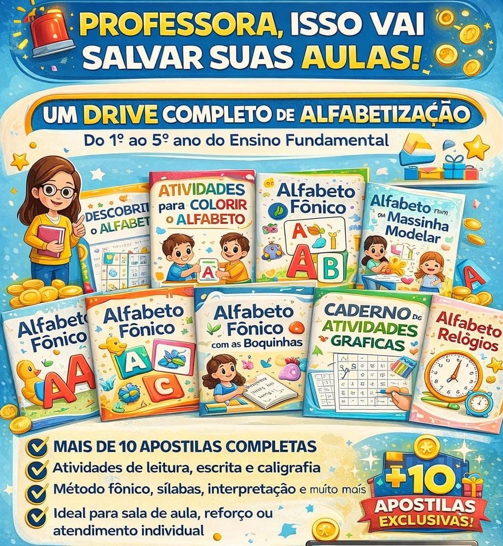 🚨MAIOR COMBO DE  ALFABETIZAÇÃO PARA  ENSINO FUNDAMENTAL🚨>