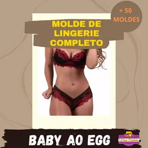 Imagem principal do produto + 50 Moldes de Lingerie em PDF + Moldes de Moda Fitness Feminina em PDF de Brinde