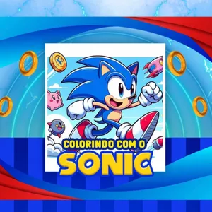Imagem de capa para o Ebook Livro para colorir Sonic (PDF)