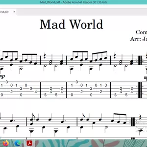 Imagem de capa para o Curso online Partitura: Mad World - Gary Jules (PDF)