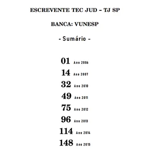 Imagem de capa para o Ebook Prova TJ SP - PDF - Escrevente