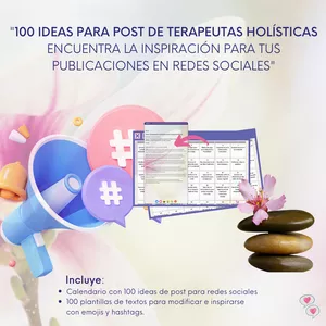 Imagen de portada para Ebook "100 Ideas de Publicaciones para Terapeutas Holísticas: Conquista las Redes Sociales y Conecta con Tu Audiencia"