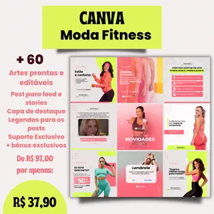 Imagem de capa para o Curso online Canva para Moda Fitness
