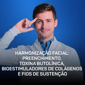Imagem de capa para o Curso online Curso - Harmonização Facial (Preenchimento, Toxina Botulínica, Bioestimuladores de Colágeno e Fios de Sustentação)