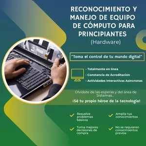 Imagen de portada para Curso online Reconocimiento y Manejo de Equipo de Cómputo para Principiantes (Hardware).