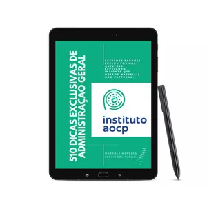 Imagem de capa para o Ebook 510  Dicas Exclusivas de Administração Geral- Instituto AOCP 