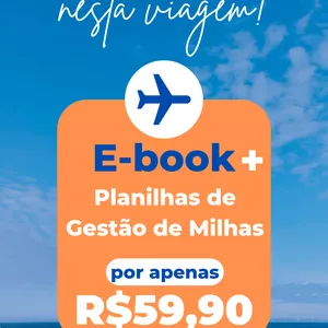 Imagem de capa para o Ebook Ebook + Planilhas de Gestão de Milhas