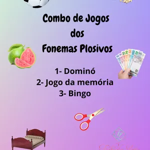 Imagem de capa para o Ebook Combo de Jogos dos Fonemas Plosivos