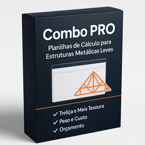 Imagem de capa para o Ebook Combo PRO – Planilhas de Cálculo para Estruturas Metálicas Leves