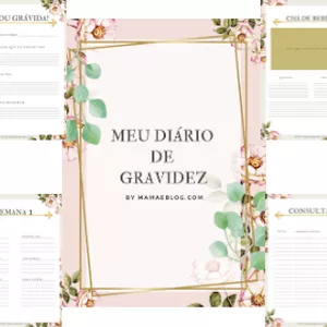 Imagem de capa para o Ebook Diário de Gravidez - 56 Páginas Floral