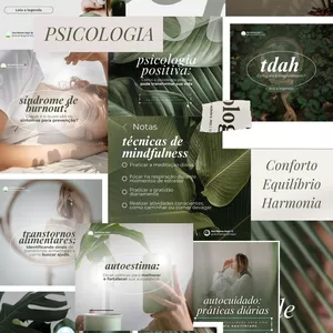 Curso Pack Canva Psicologia  Minimalista Elegante 2025