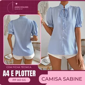 Imagem de capa para o Curso online Camisa Sabine - Molde em PDF