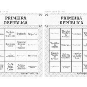 Imagem de capa para o Ebook BINGO PROCLAMAÇÃO/PRIMEIRA REPÚBLICA + BRINDE