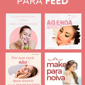 Imagem de capa para o Ebook Pack de posts editáveis para o feed - MAQUIAGEM
