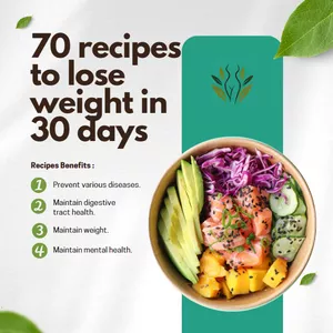 Cover image for Ebook 70 recipes to lose weight in 30 days.