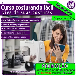 Curso Curso costurando fácil, viva de suas costuras!
