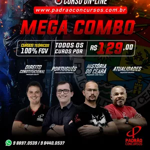 Imagem de capa para o Curso online MEGA COMBO PADRÃO - 4 CURSOS | PADRÃO CONCURSOS