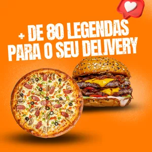 Imagem de capa para o Ebook + de 80 Legendas Prontas para Posts de Delivery + Bônus