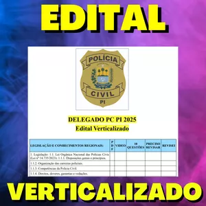Imagem de capa para o Ebook EDITAL VERTICALIZADO DELEGADO PC PI 2025