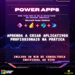 Imagem de capa para o Curso online Power Apps - Aprenda a criar aplicativos profissionais na prática