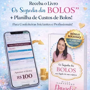 Imagem do curso Os segredos dos Bolos + planilha de precificação + Figurinhas para divulgação