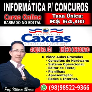 Imagem de capa para o Curso online INFORMÁTICA PARA CONCURSO DE CAXIAS - MA