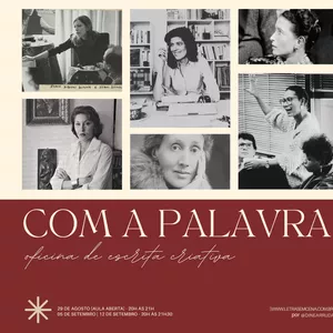 Imagem de capa para o Evento online [ESCRITA CRIATIVA] Com a palavra,