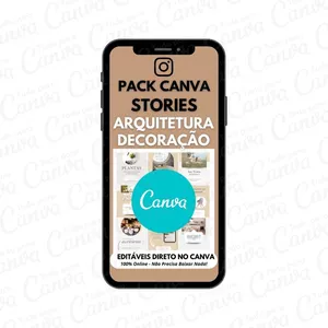 Imagem de capa para o Curso online Stories Arquitetura e Decoração - Artes Para Canva + 5 Kits Bônus